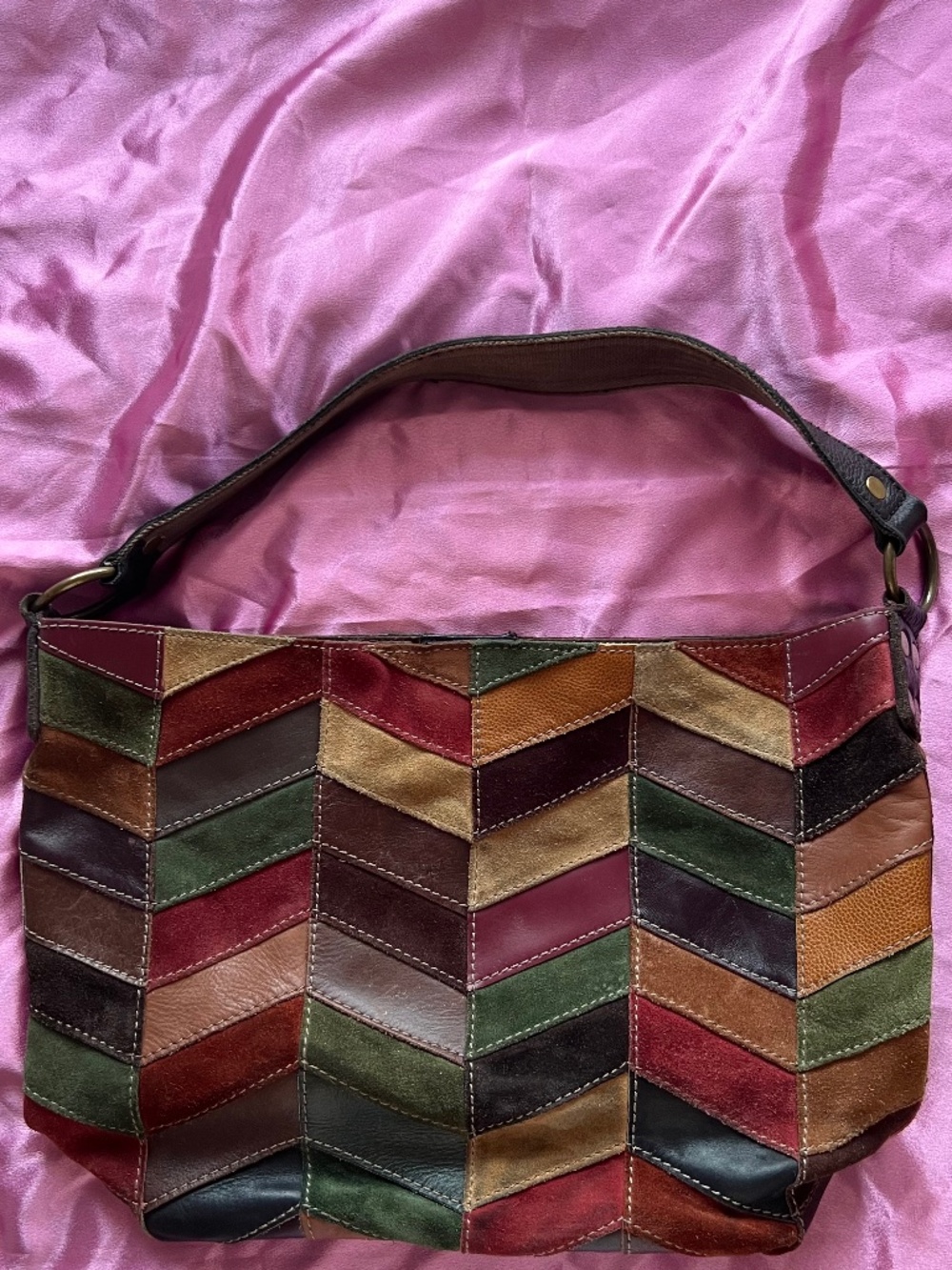 Lucky Brand Jeans leather and suede purse / shoulder bag